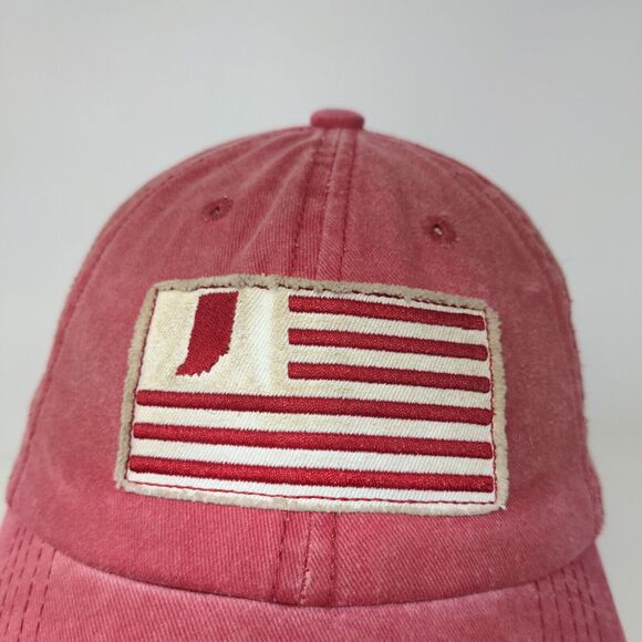 Home Free Men's Slideback Hat Red OSFM Indiana Flag Embroidered Logo - Picture 4 of 11
